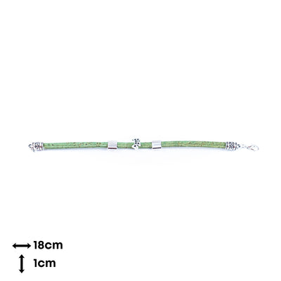 5mm flat colored cork wire and alloy hardware puppy handmade women's bracelet DBR-058-MIX-5