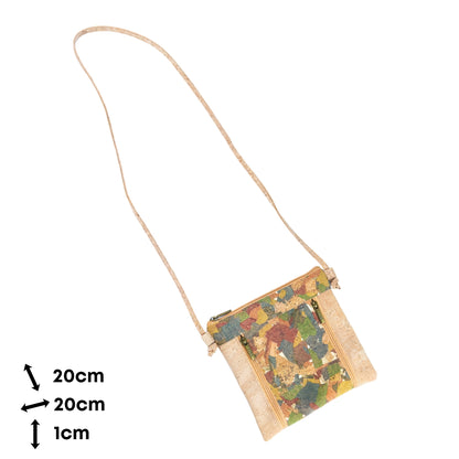 Slim Cork Crossbody Bag with Three Zipped Compartments BAGP-394