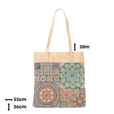 Flash Sale Mandala Print Cork Women's Tote Shopping Bag