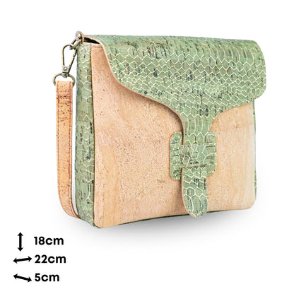 Compact Cork Crossbody Bag with Decorative Flap BAGP-397