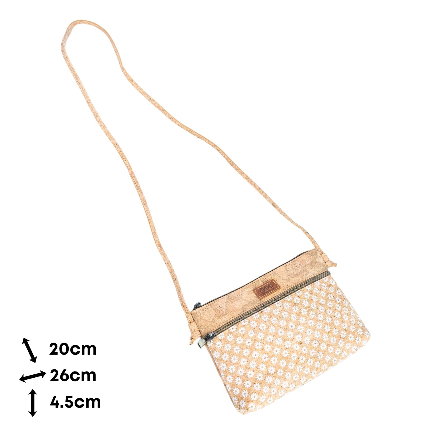 Slim Cork Crossbody Bag with Printed Design BAGD-663