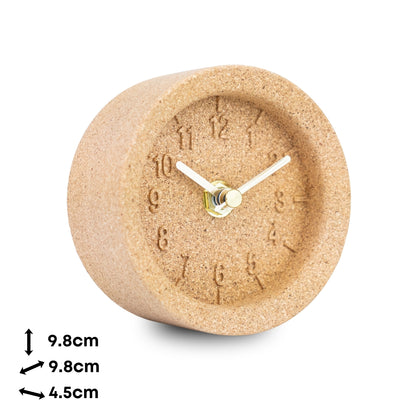 Round Natural Cork Desk Clock | L-1222