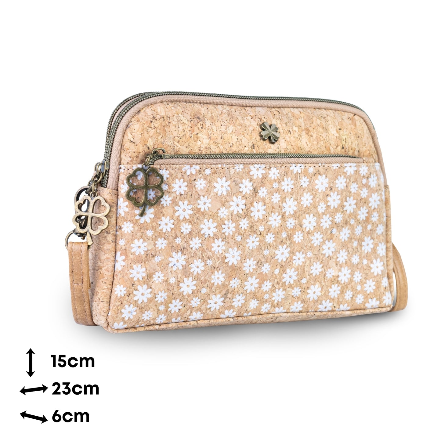 Cork Crossbody Bag — Double Zip BAGD-647