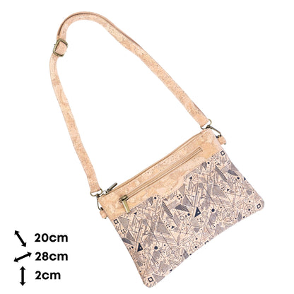 Printed Natural Cork Crossbody Bag & Clutch BAG-2393