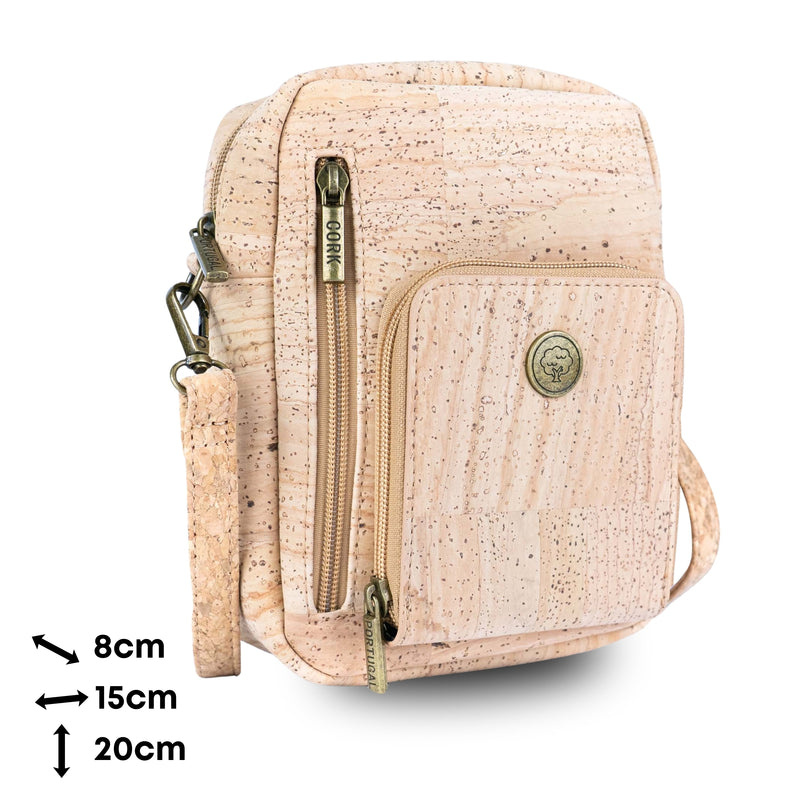 Cork Crossbody Phone Bag – Adjustable Vegan Shoulder Purse with Multi-Pockets BAG-2363