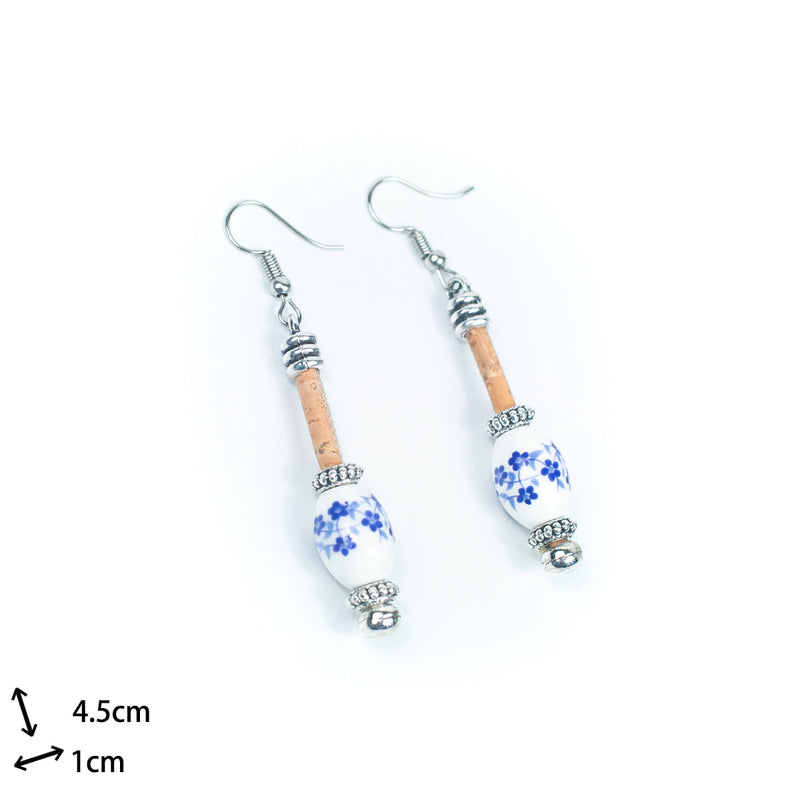 Color cork handmade earrings-ER-164-MIX-4