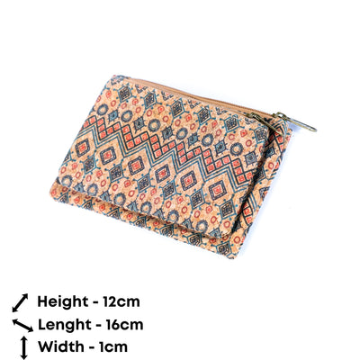 Floral Print Cork Women's Coin Purse with Integrated Card Slots BAGD-527（10/12units）