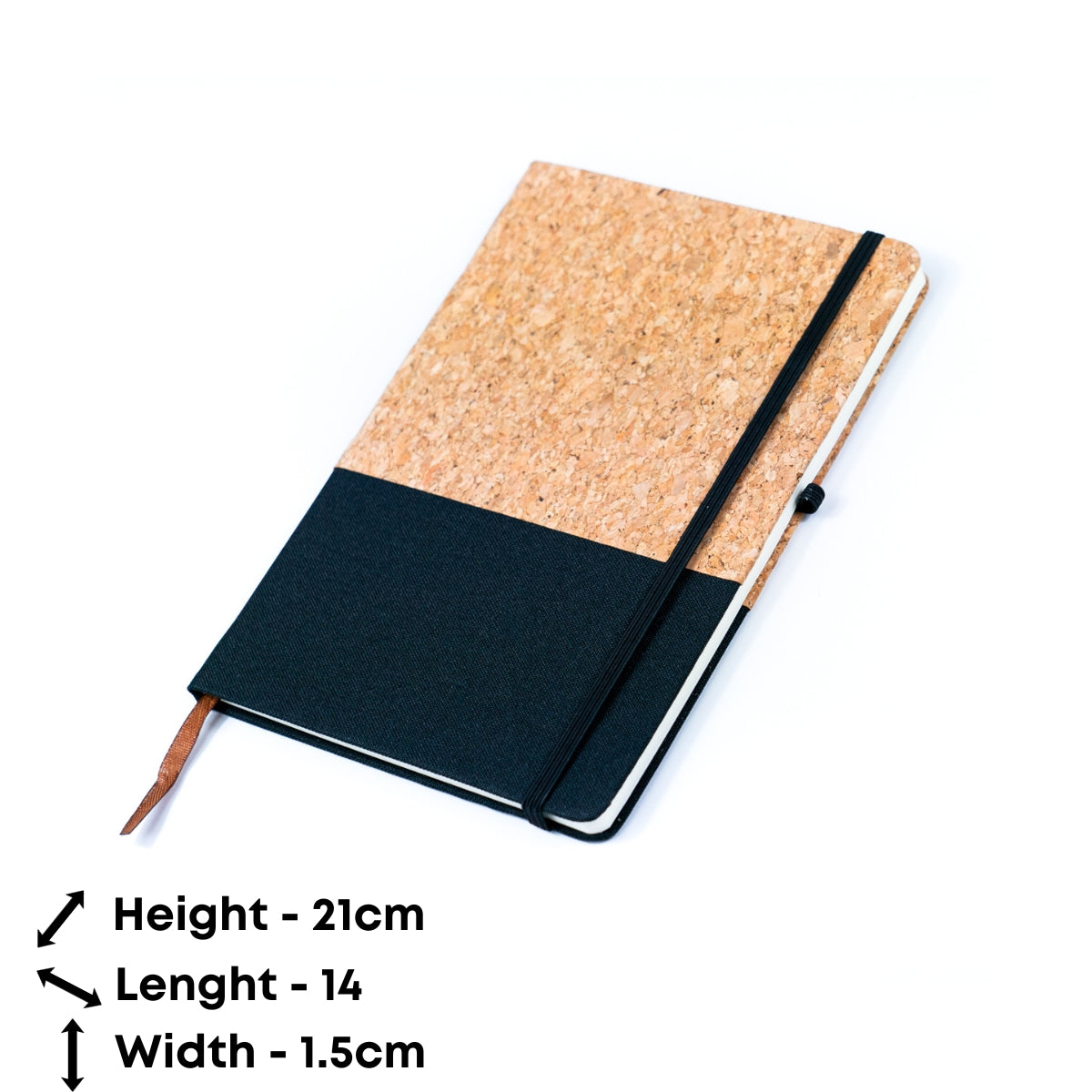 Canvas and Cork Fusion Notebook in Black, Gray, Blue, and Green L-1010