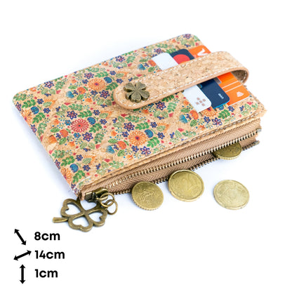 Floral Cork Wallet with Card Holder & Coin Pocket – BAGD-479-MIX-8(8units)