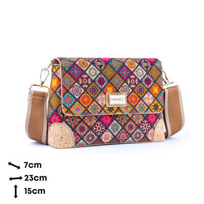 Elegant Printed Cork Crossbody Bag for Women BAGD-587