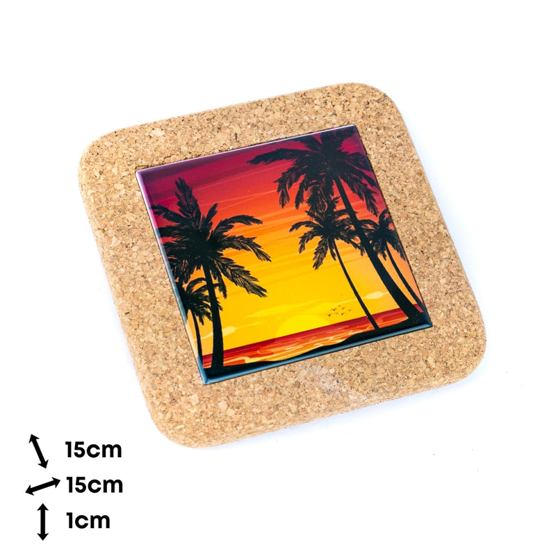 NEW STYLE Ceramic Tile Coaster on Cork Base L-1121