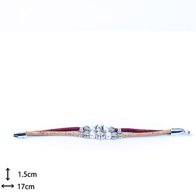 3MM round Colored cork thread with dog alloy accessories Handmade Bracelet BR-443-MIX-5