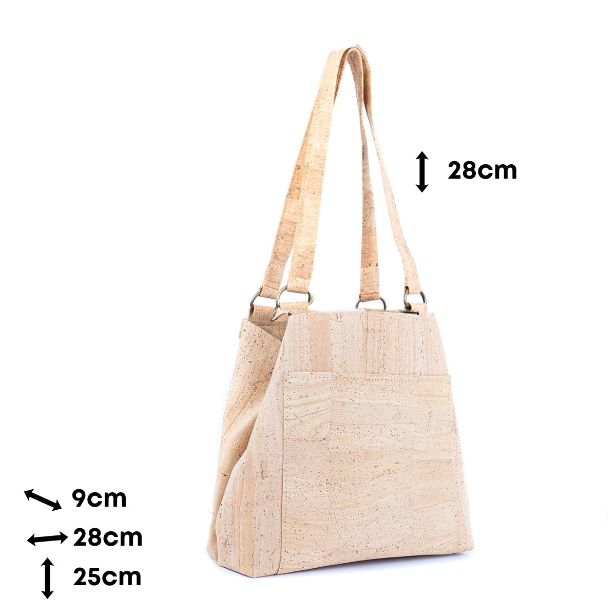 Cork Women's Tote Bag with Front Pocket BAGP-277 EF