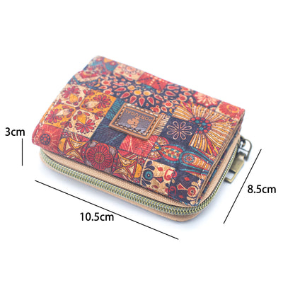 Cork Short Wallet - Compact and Eco-Friendly BAGD-202-MIX-6（6units）