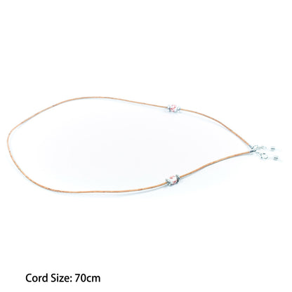 (5units) 2MM round Natural Cork Handmade Eyeglass Cord Holder Glasses Cord - FL-001-MIX-5