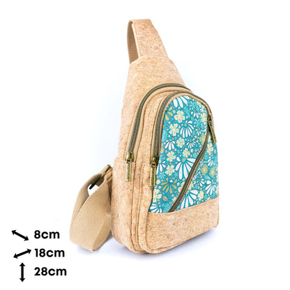 Cork Sling Bag with Printed Front Panel  BAG-2369