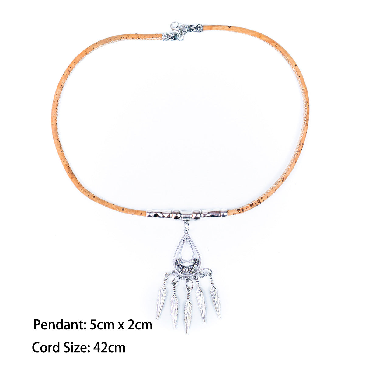 natural cork  handmade women's cork necklace N-183-5