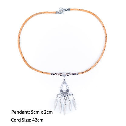 natural cork  handmade women's cork necklace N-183-5