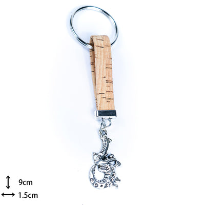 Colorful cork and Crocodile accessories handmade keychains I-093-MIX-10