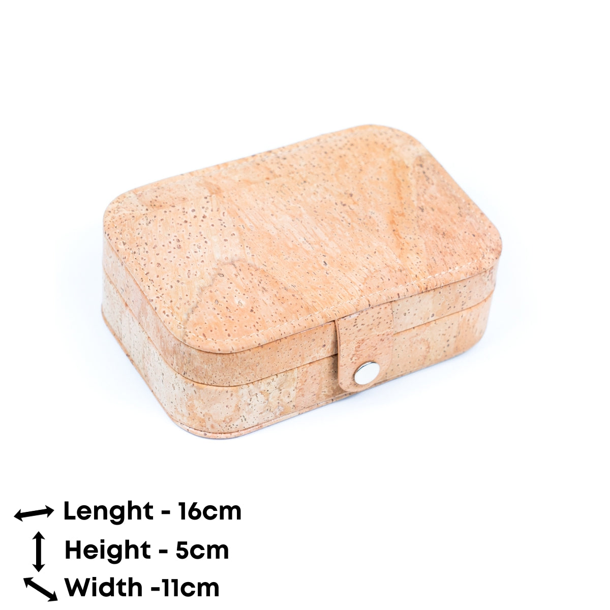 Natural/Golden/Patterned Cork Jewelry Storage Rectangular Box L-1014