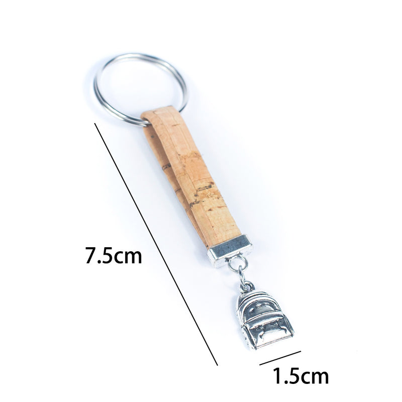 cork handmade  keychain  I-070-MIX-10