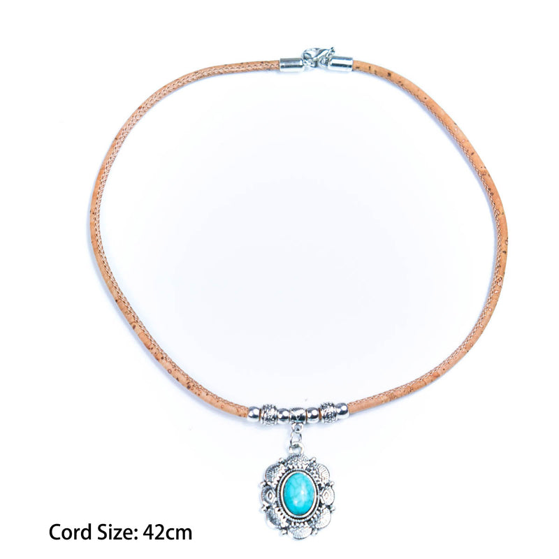 3mm round Cork Handmade necklace colar women original wooden jewelry N-173