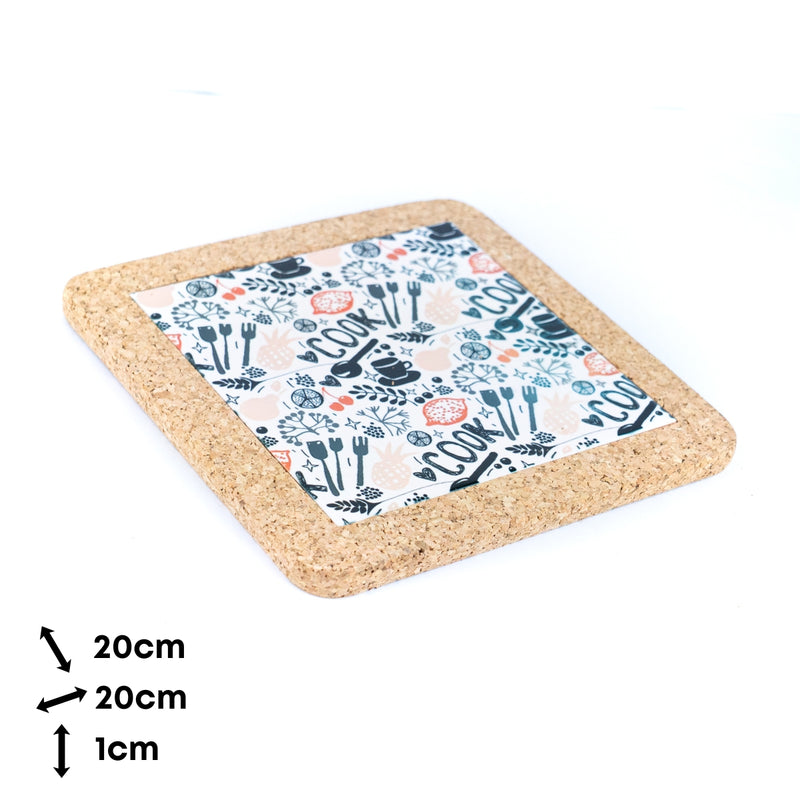 NEW STYLE Ceramic Tile Coaster on Cork Base L-1122
