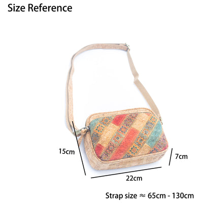 Floral & Mosaic Cork Crossbody Bag – Eco-Friendly & Stylish BAGF-057