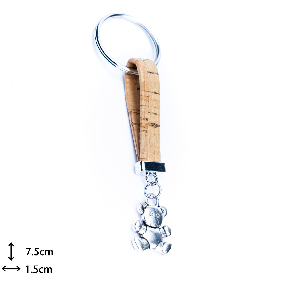 Colorful cork and bear accessories handmade keychains I-096-MIX-10