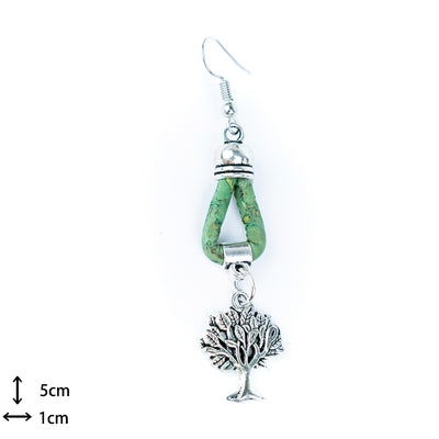 Natural Handmade Cork tree Earrings for Women-ER-157-MIX-5