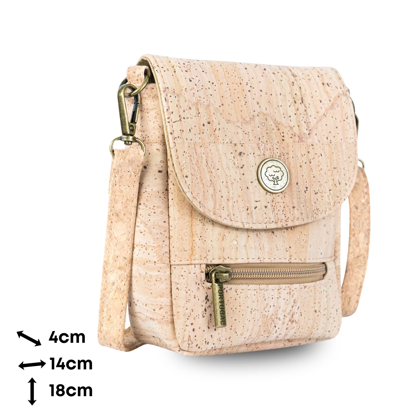 Natural Cork Crossbody Phone Bag with Vintage Turn Lock – BAG-2359