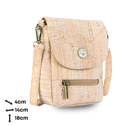 Natural Cork Crossbody Phone Bag with Vintage Turn Lock – BAG-2359
