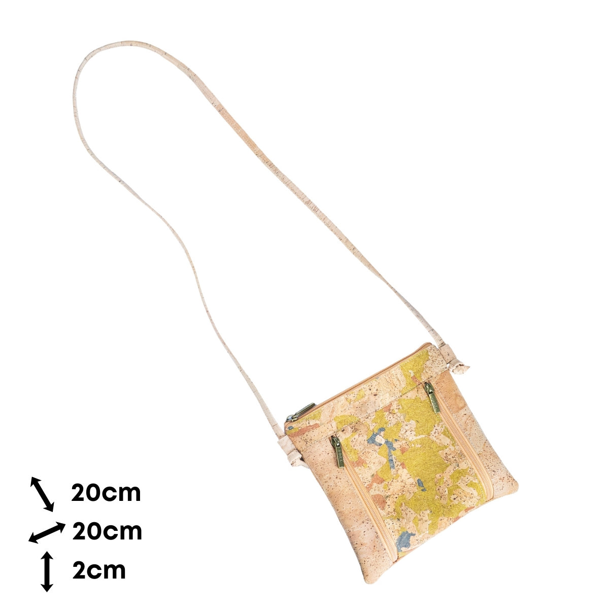 Cork Crossbody Bag with Dual Front Zippers BAGP-319-E