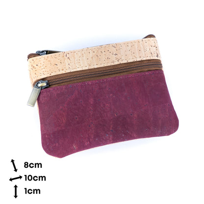Minimalist Cork Coin Purse with Dual Zippers BAG-2354