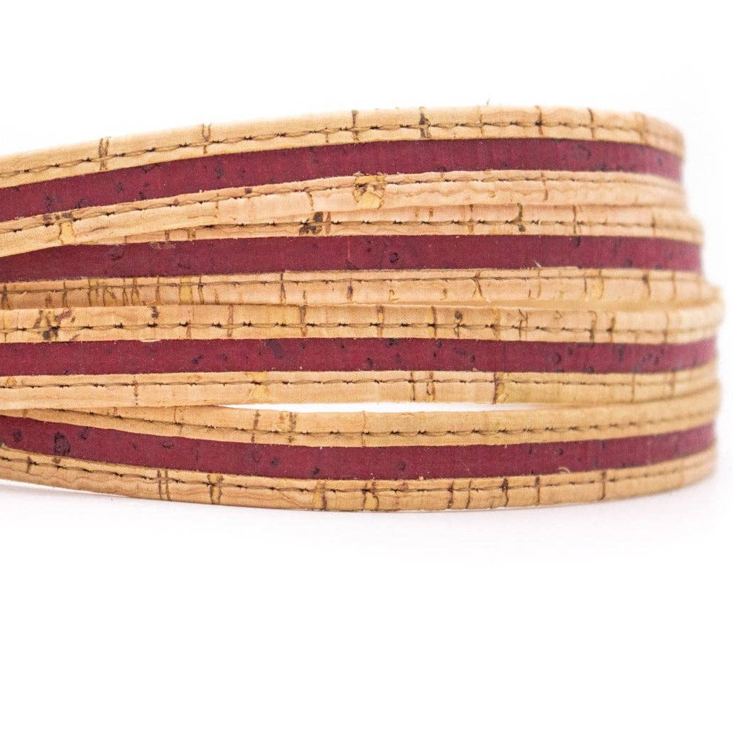Rustik Natural with red wine 10mm flat cork cord Cor-203(10meters) – MB ...