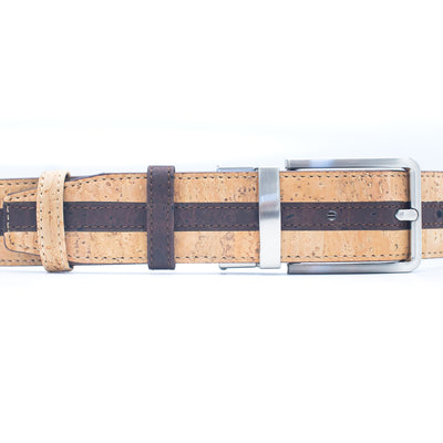 Dual brown Cork Belt- L-569-A