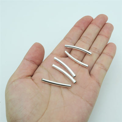 50pcs for 3mm cord Curved Spacer Bead Tubes jewelry finding supplies D-5-3-30