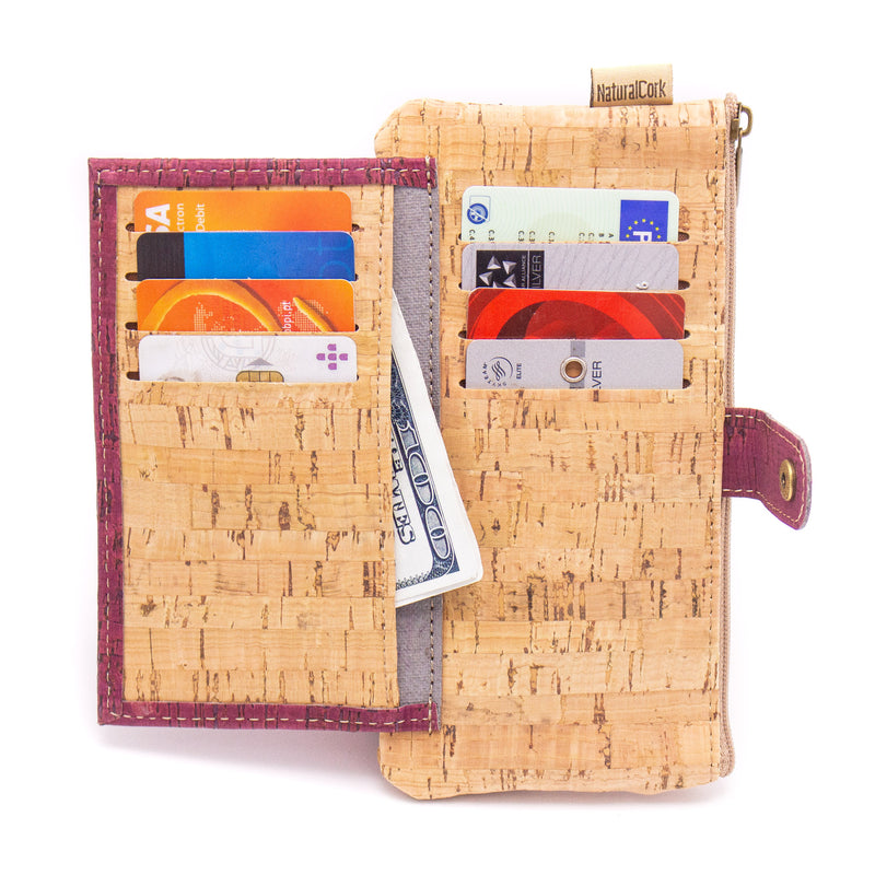 Red wine cork Slim snap wallet BAG-2052-A