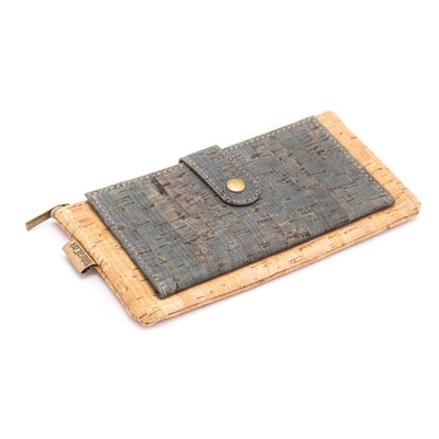 Turquoise cork Slim snap wallet BAG-2052-C