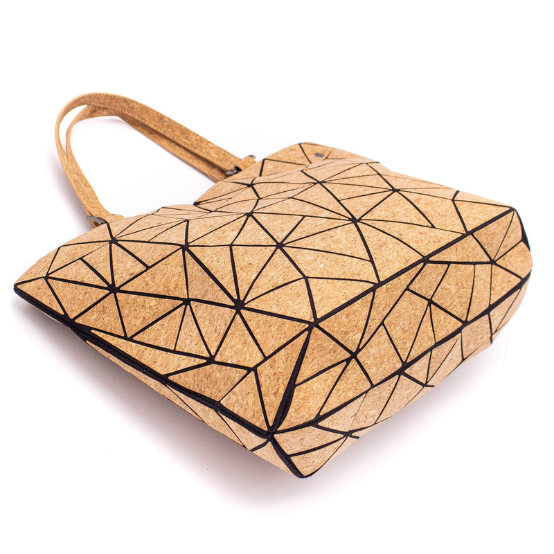 Cross-road, Geometric Cork Handbag for Women BAG-2207