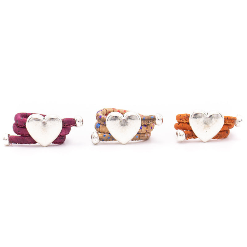 Love heart ring handmade original natural Cork Rings  RW-006-10