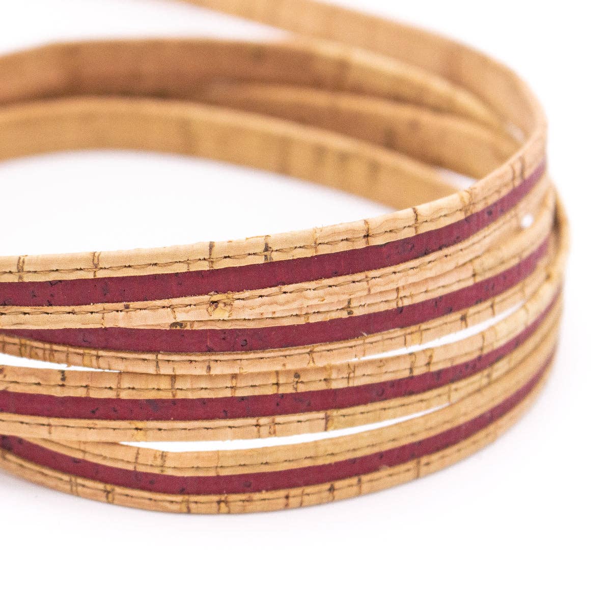 Rustik Natural with red wine 10mm flat cork cord Cor-203(10meters) – MB ...