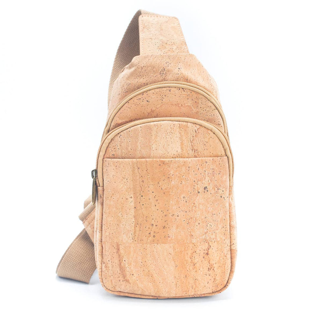 GOLD SKY Men's PU Leather Crossbody Sling Bag - Medium Size, Tan Color, Multiple Zippered Pockets, Adjustable Strap - View #8